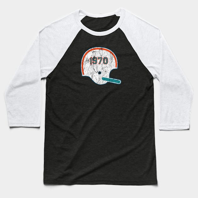 Miami Dolphins Year Founded Vintage Helmet Baseball T-Shirt by Rad Love